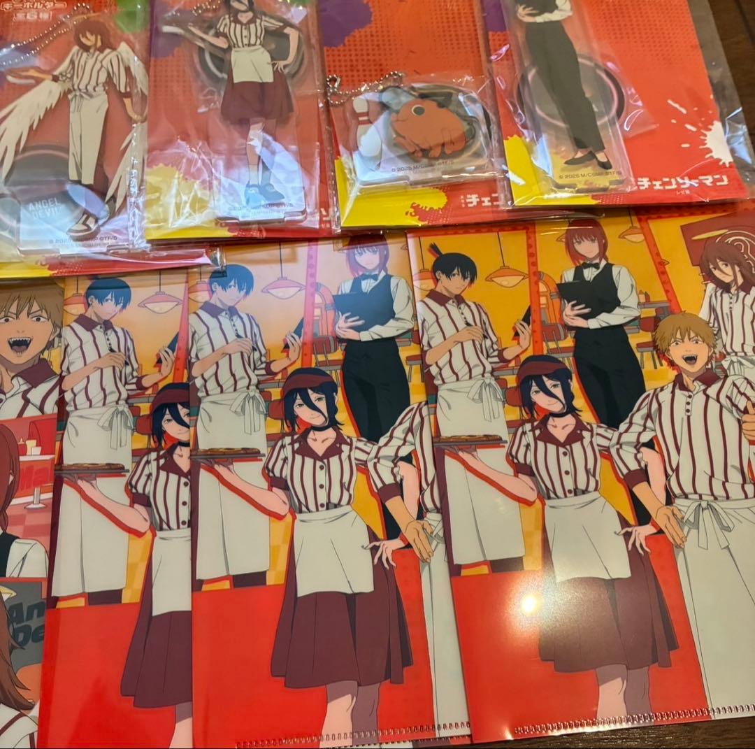 ラウンドワン　チェンソーマン　タオル アクリルキーホルダー　クリアファイル