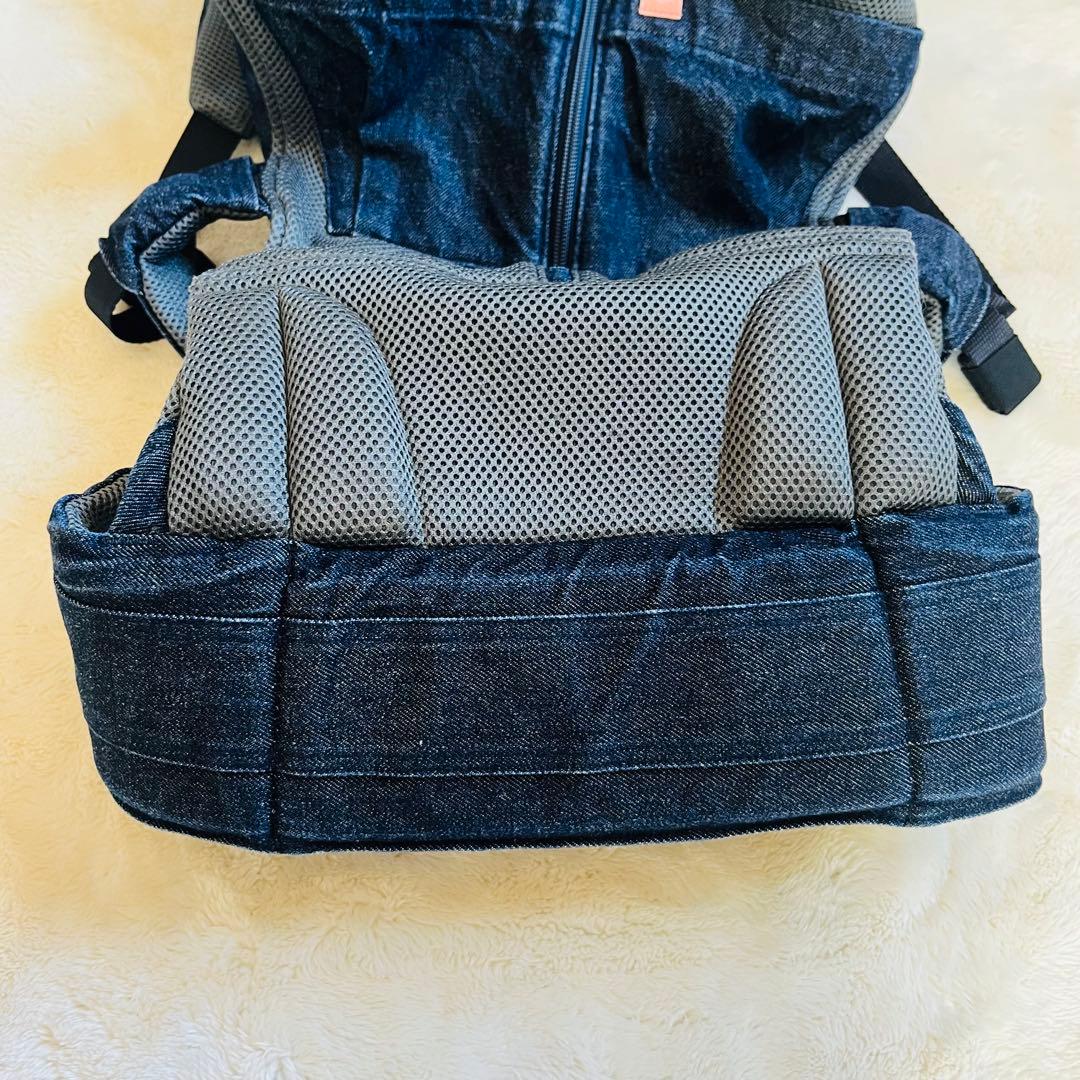 【美品✨】キューズベリー nico デニムオールメッシュ 抱っこ紐　腰パッド付き