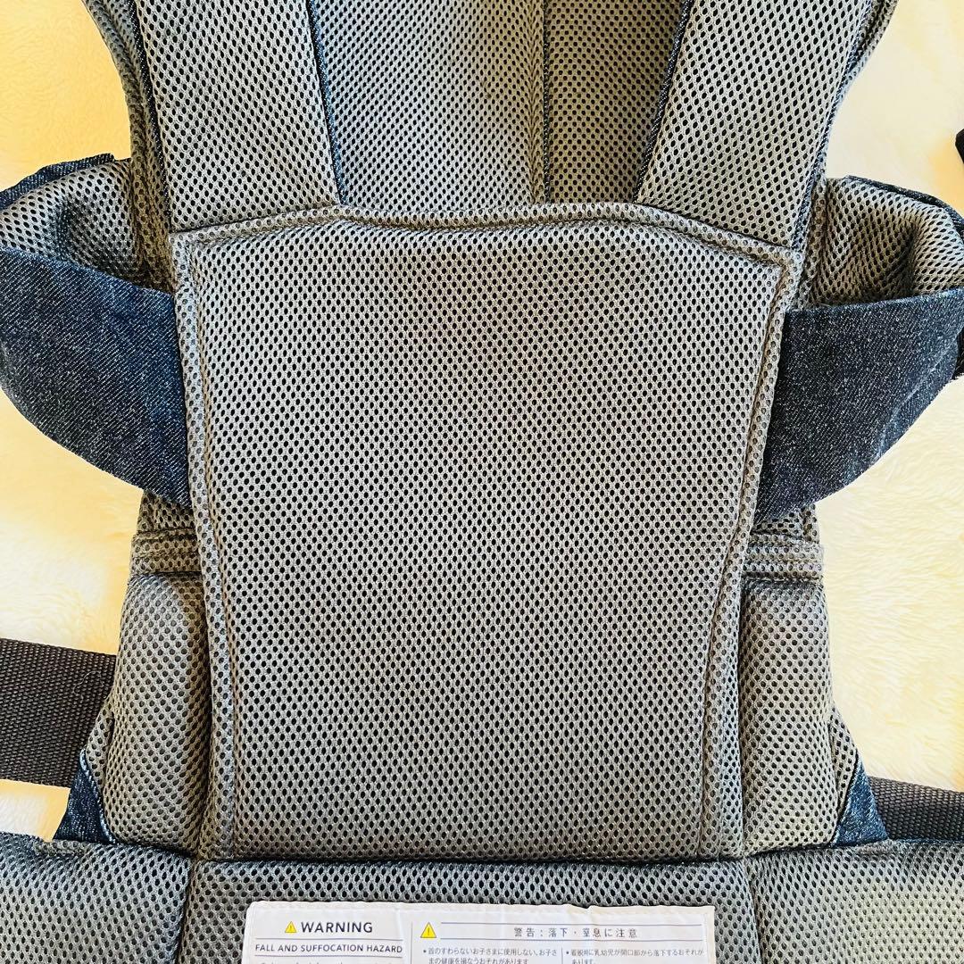 【美品✨】キューズベリー nico デニムオールメッシュ 抱っこ紐　腰パッド付き
