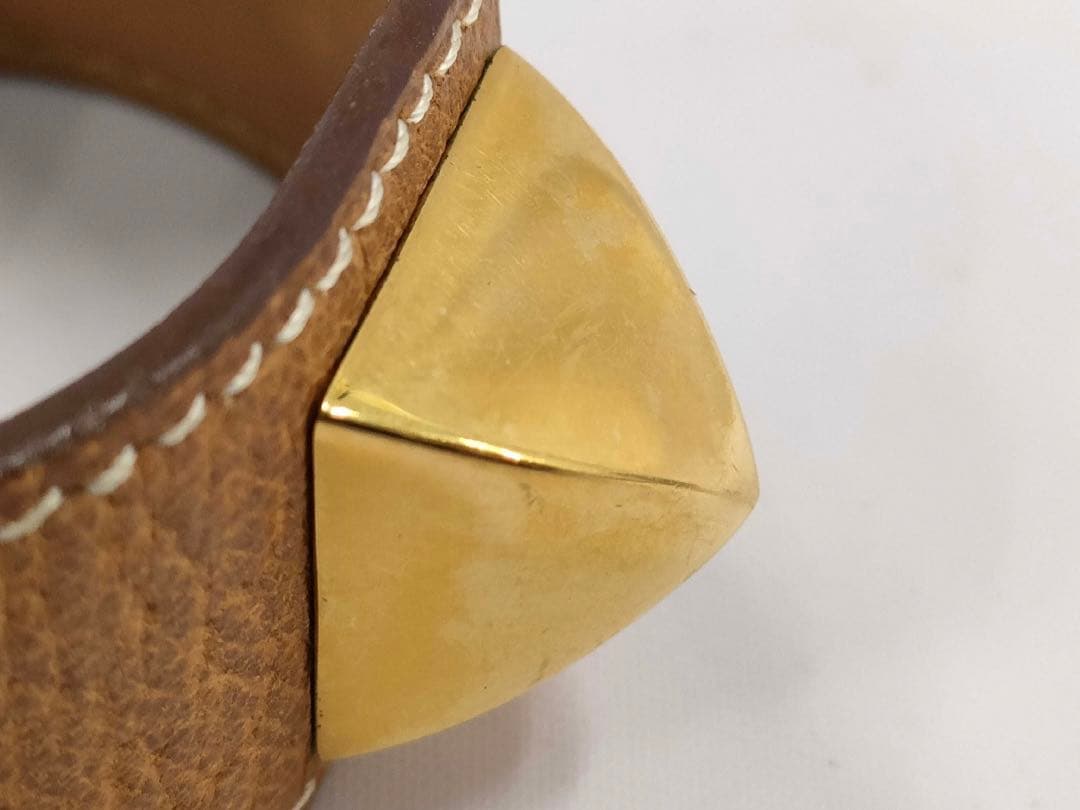 エルメス メドール ブレスレット バングル ブラウン ゴールド HERMES