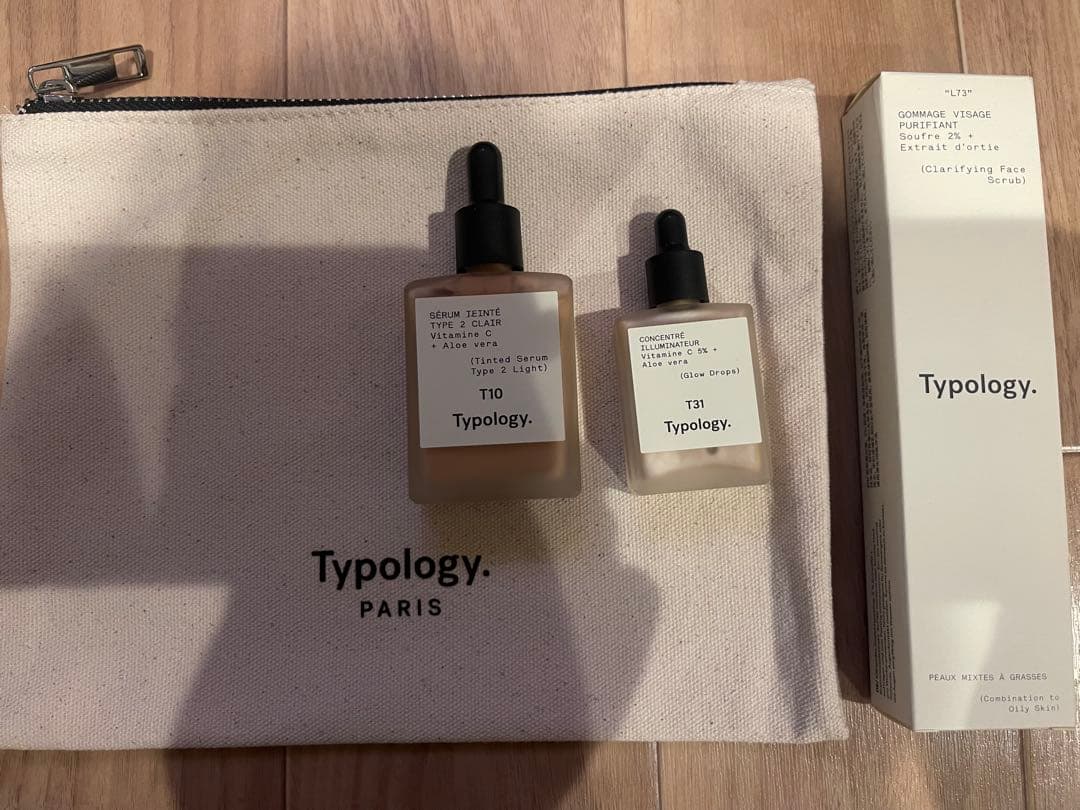 Typology ティントセラム　グロウドロップス　フェイススクラブ　ポーチ