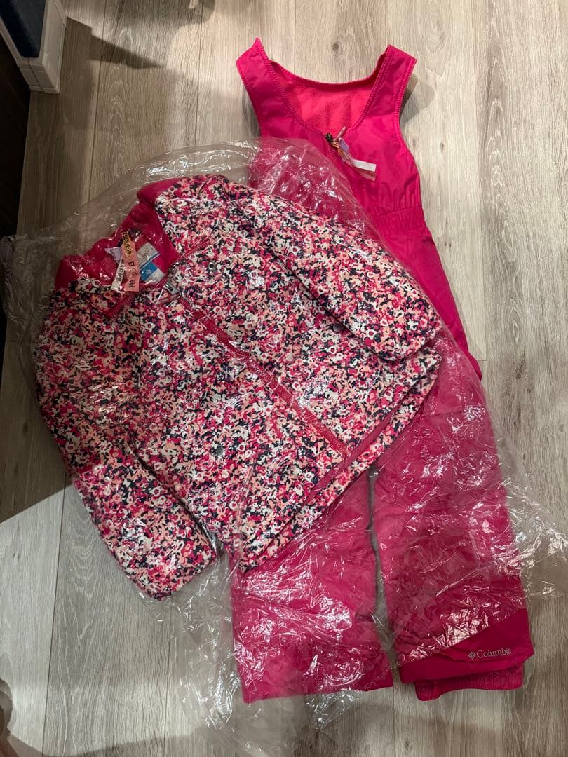 Columbia スキーウェア キッズ（XXS）110㎝　ピンク　小花