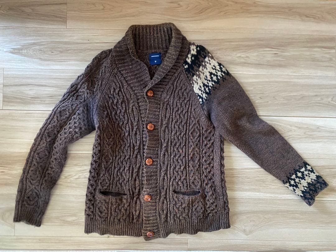 ミハラヤスヒロ MIHARA YASUHIRO ケーブルカーディガン サイズ48