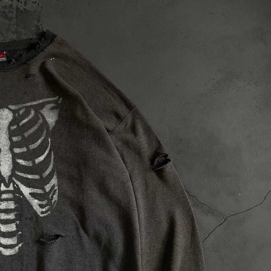 90s born paint“ grange”グレー”XL“boro sweat