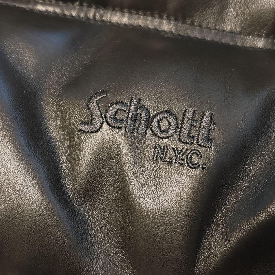 Schott(ラムレザーモーターサイクルダウンジャケット L)