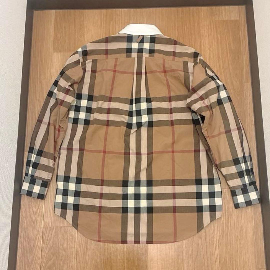 【極美品】現行BURBERRY コットンポプリンオーバーサイズシャツSサイズ