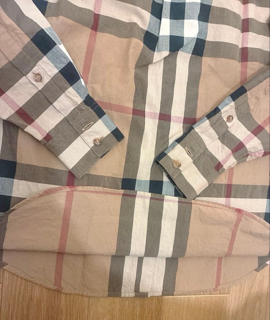 【極美品】現行BURBERRY コットンポプリンオーバーサイズシャツSサイズ