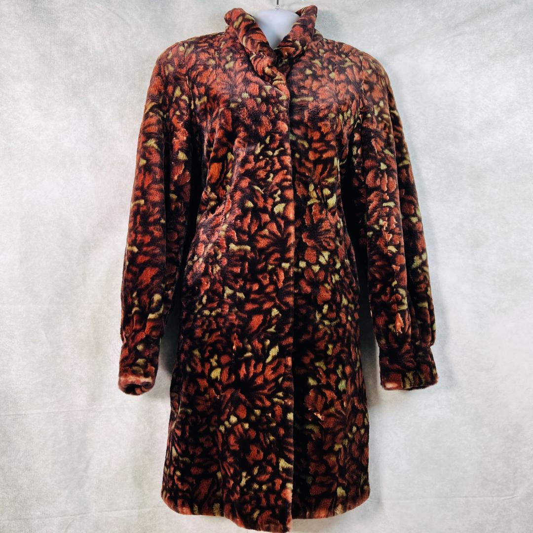 【SAGAMINK】ファーコート シェアードミンク 花柄　総柄 Ｆ 着丈93