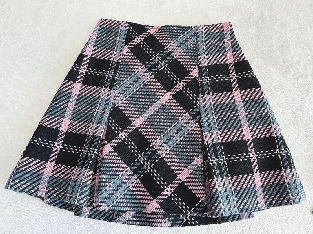 ロービングチェックミニスカート(BLK-2)