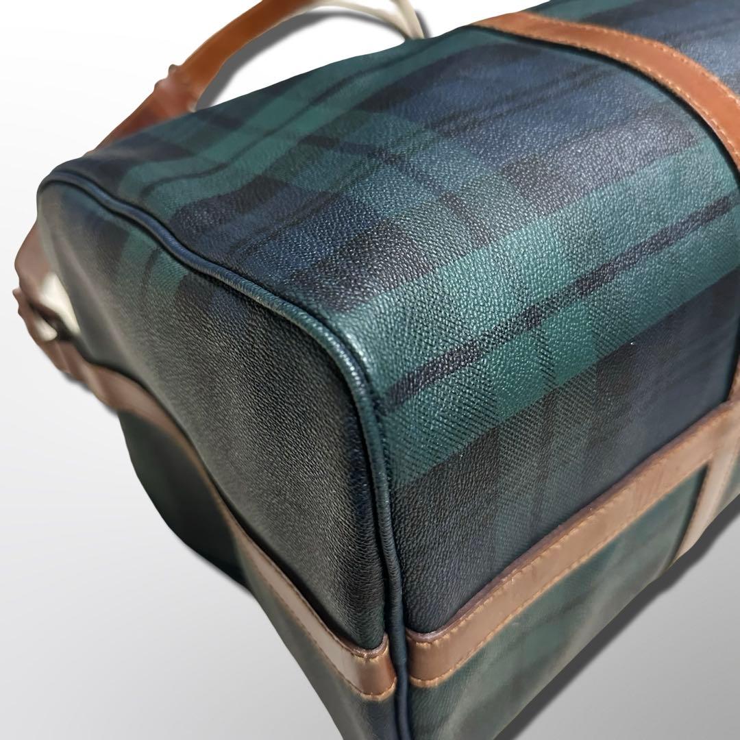 さ*様 ラルフローレン レザーPVC 2way ブラックウォッチ 大容量ボストン