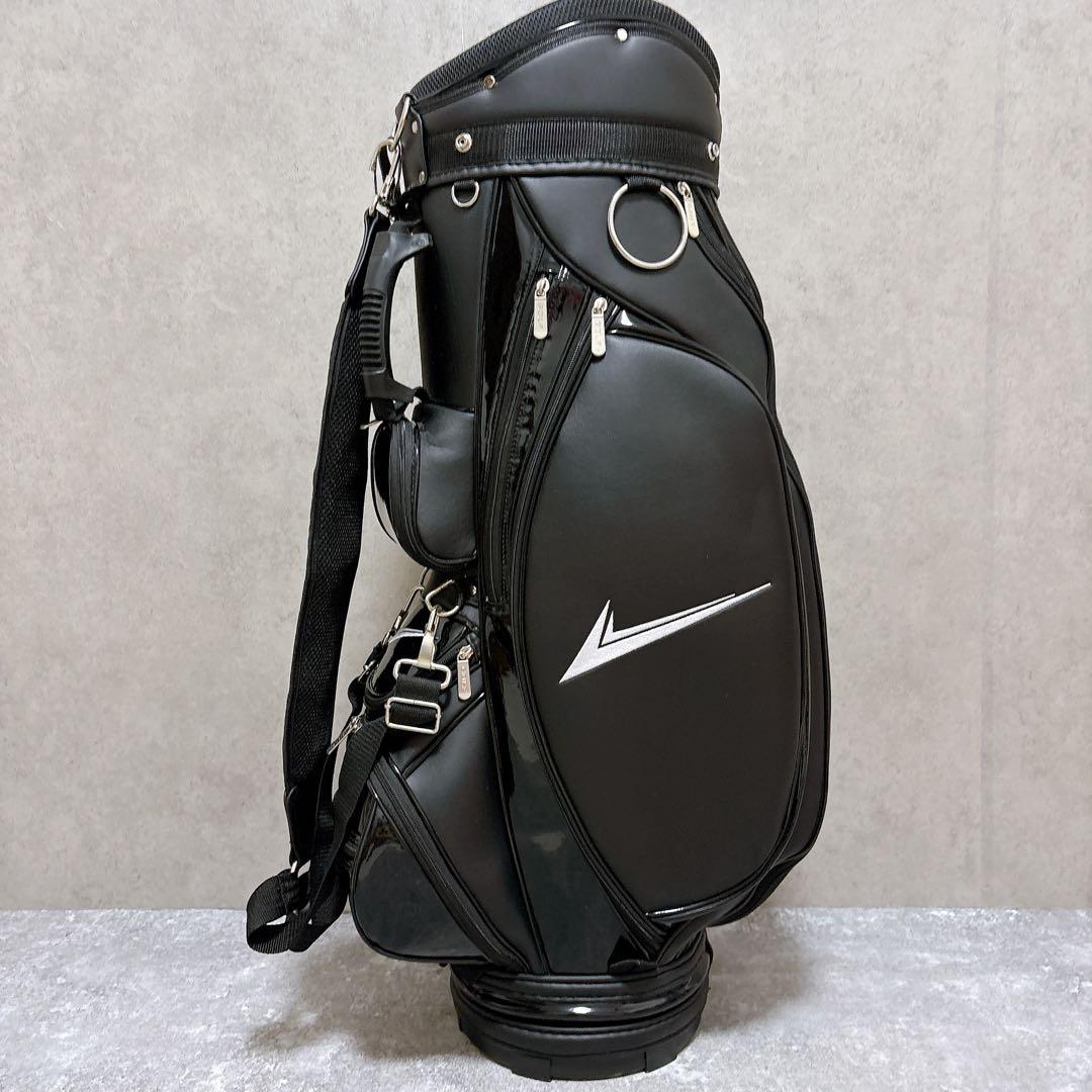 WORLD EAGLE ゴルフ キャディバッグ エナメル 合皮 9.5型 黒