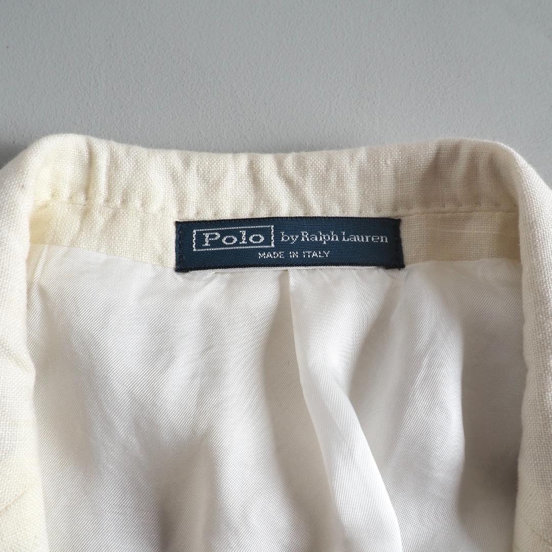 ラルフローレン　イタリア製　麻１００％　テーラードジャケット　ホワイト　美品