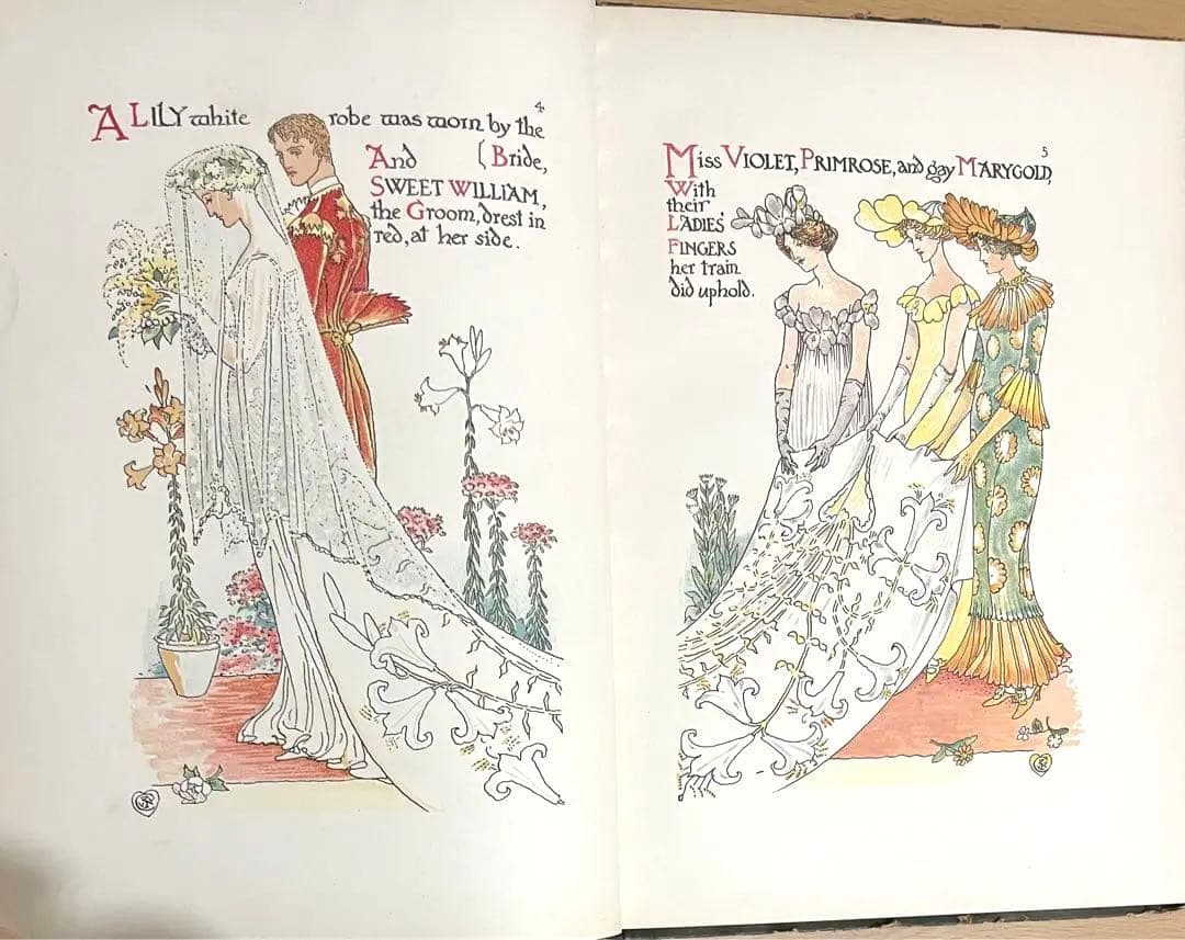 No.218レア 超希少 アンティーク 古書 洋書 絵本 ウォルター・クレイン