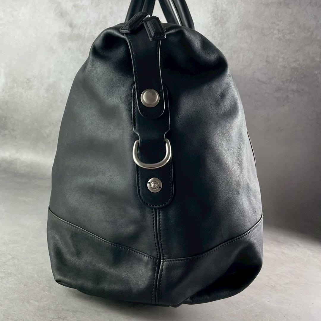 【美品】オールドコーチ ボストンバッグ レザー ブラック 大容量 旅行