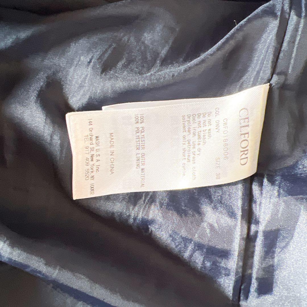 セルフォード ワンピース 濃紺 ネイビー ベルト 38 春夏 Aライン 結婚式