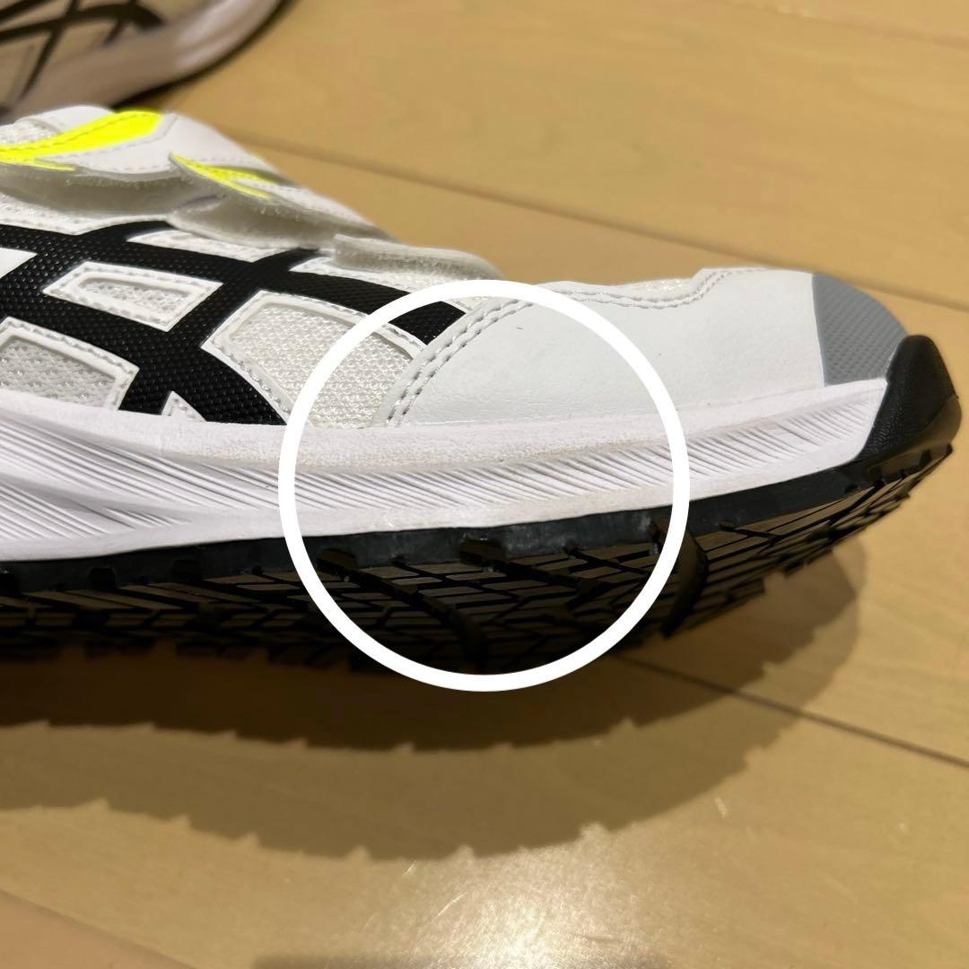 未使用 asics 安全靴 JSAA 白/グレー 25cm
