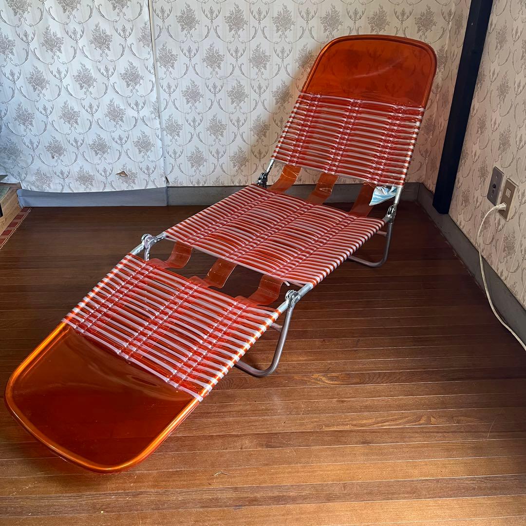 【アンティーク】昭和レトロ キャプテンスタッグ ビニールサマーベッド 古道具