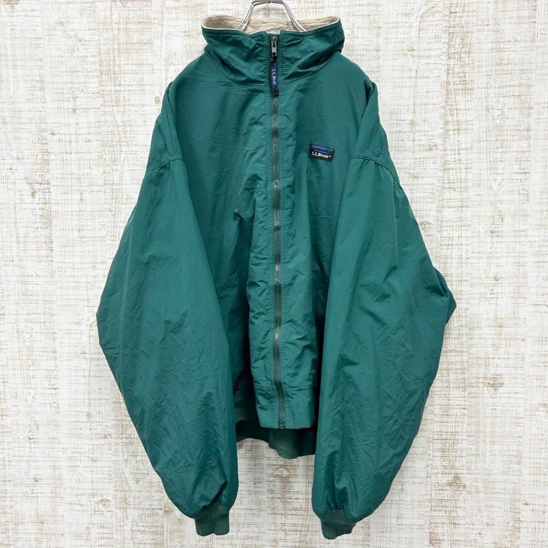 HS14《90s》エルエルビーン　ナイロンジャケット　内フリース　ワンポイント