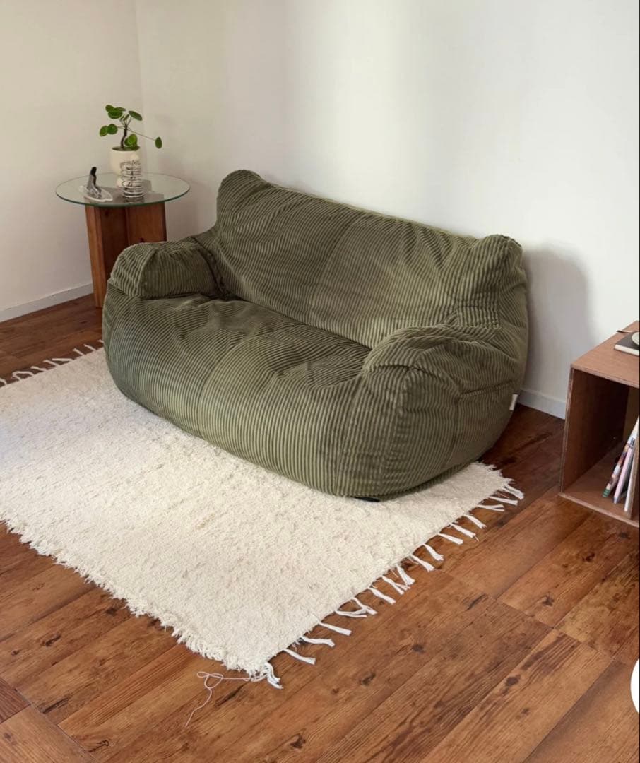 LOOSY 2人掛けビーズソファ Olive