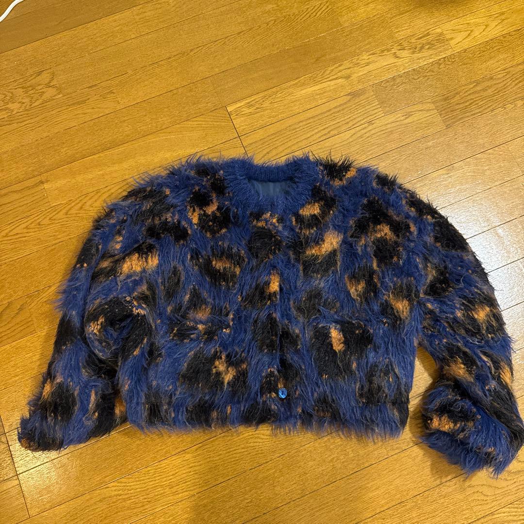 豹柄ファーコート クロップド丈