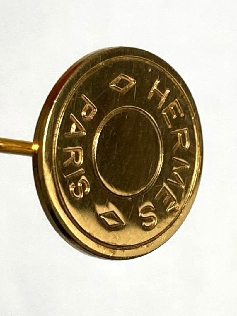 良品　HERMES エルメス セリエ ピンブローチ ピンバッジ ゴールド 箱付き