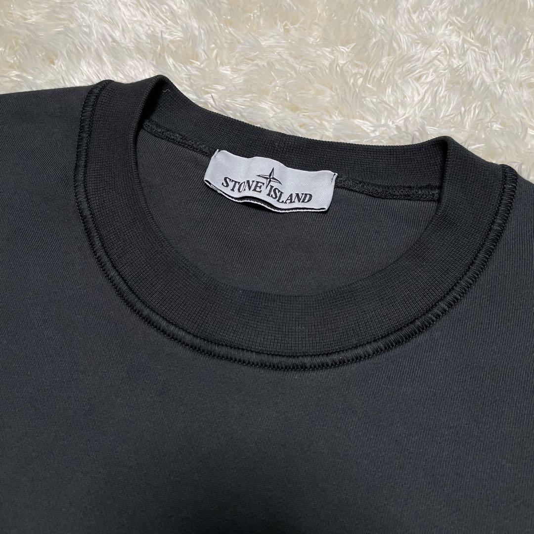 STONE  コットン　クルーネック　トレーナー　チャコールグレー