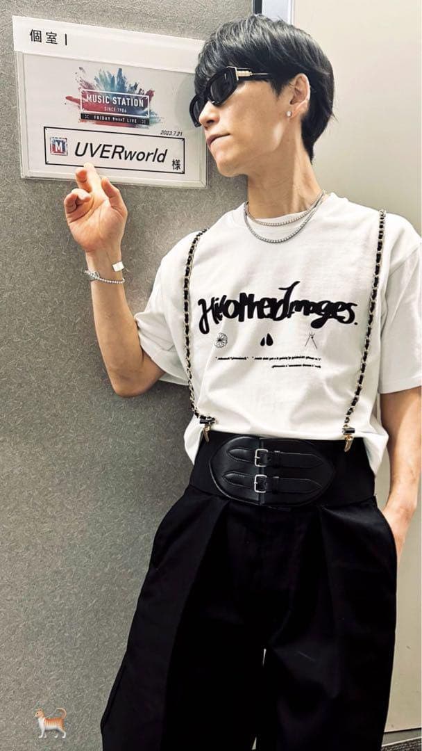 BECOME TREE ブラックxゴールドチェーンサスペンダーTAKUYA∞着用