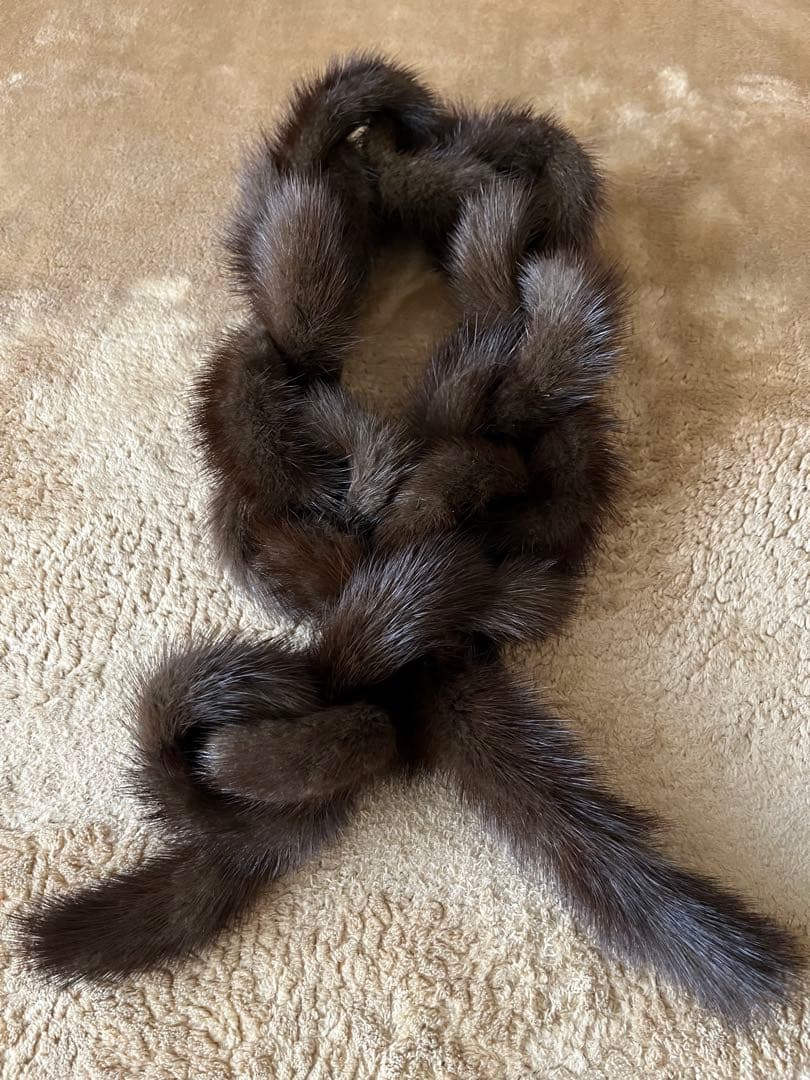 ブラックグラマ 毛皮 ミンクファーコート 箱・品質証明タグ・値札・マフラー付き