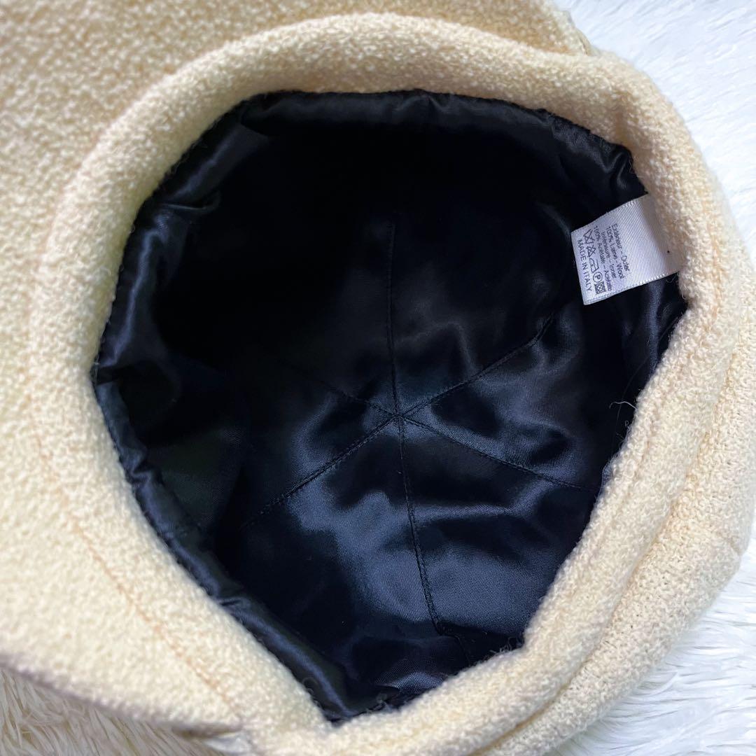 極美品 シャネル キャスケット ココマークプレート チェーン ウール