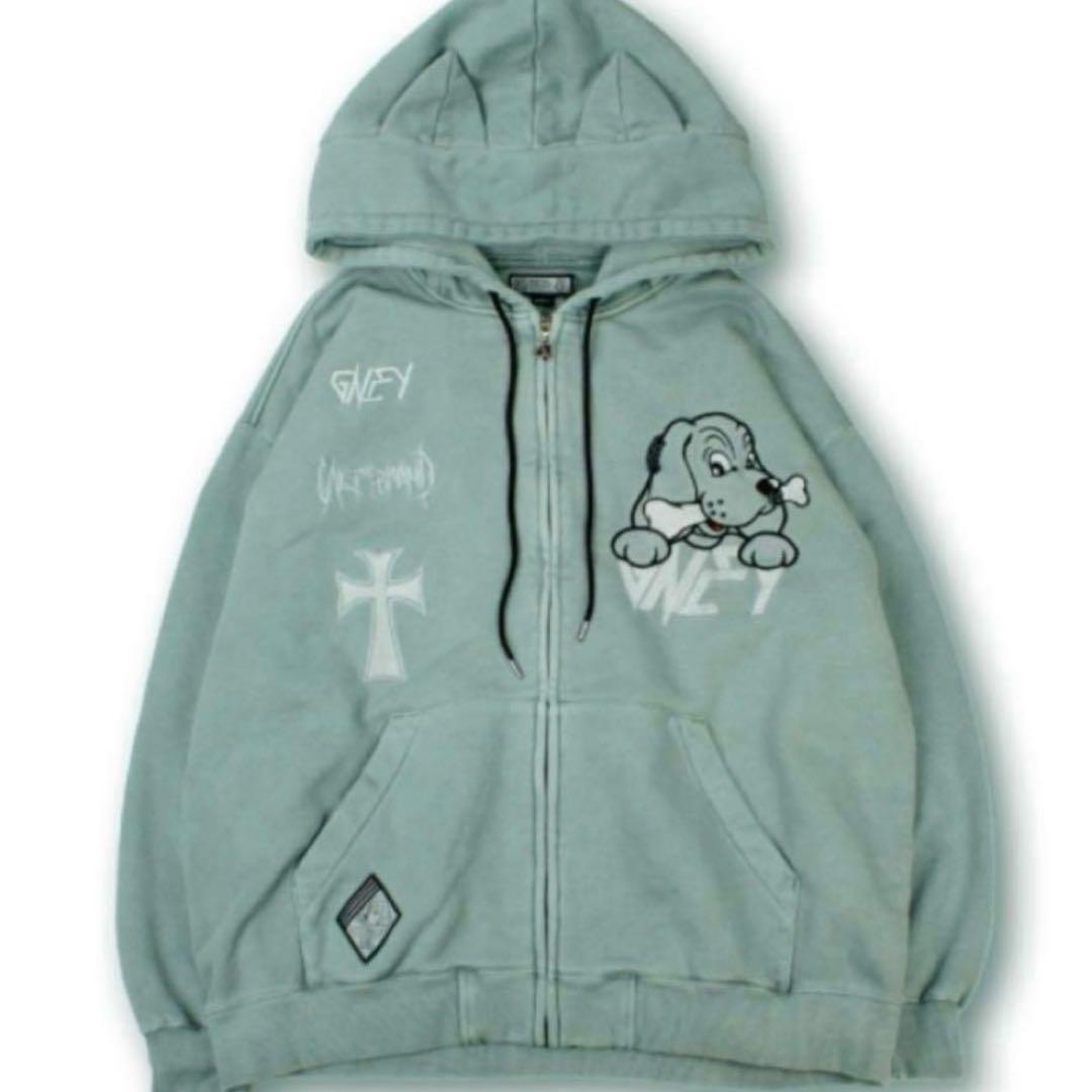 GALFY 染め染めデスメタルにゃんにゃんパーカー ガルフィー