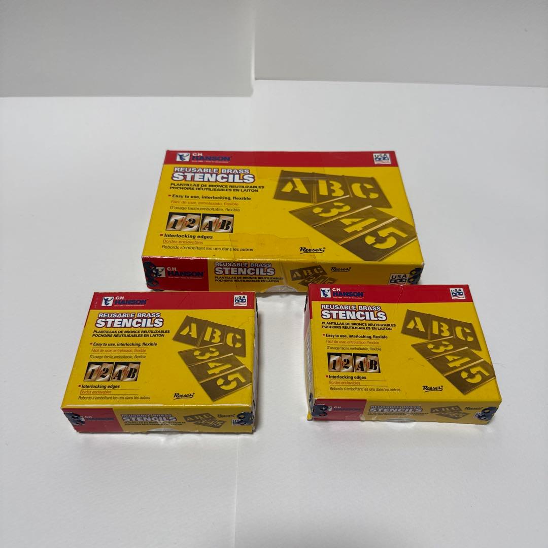 CH HANSON 真鍮ステンシルセット ABC/数字 3サイズセット