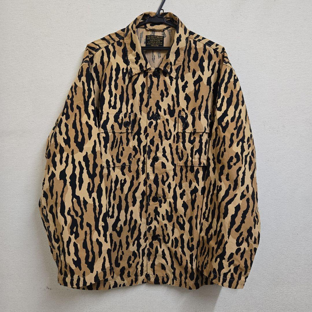 今だけ価格21FW美品WACKOMARIAレオパードアーミーシャツ刺繍Lサイズ