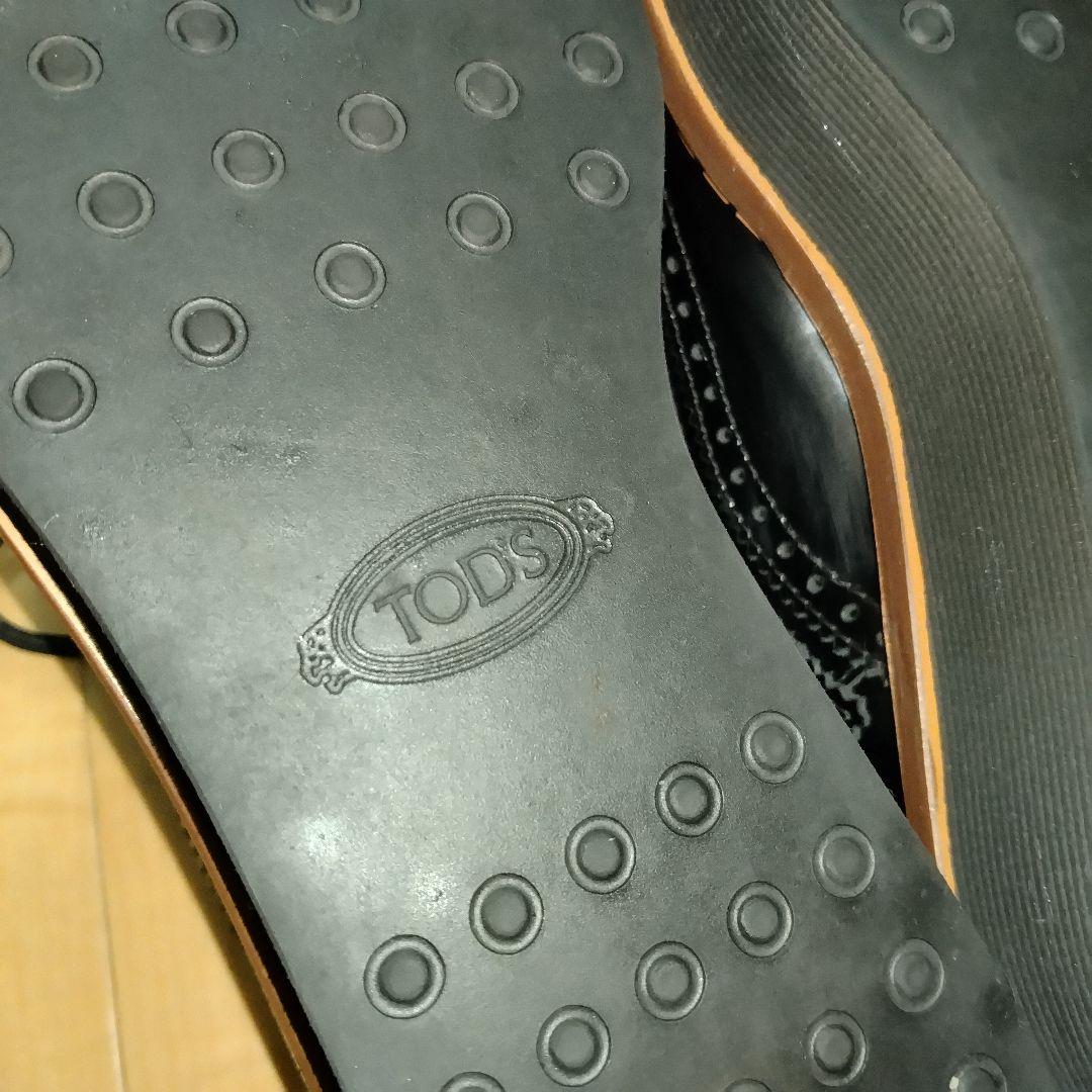 【TODS】トッズ黒エナメルタッセル厚底レディースローファー★美品