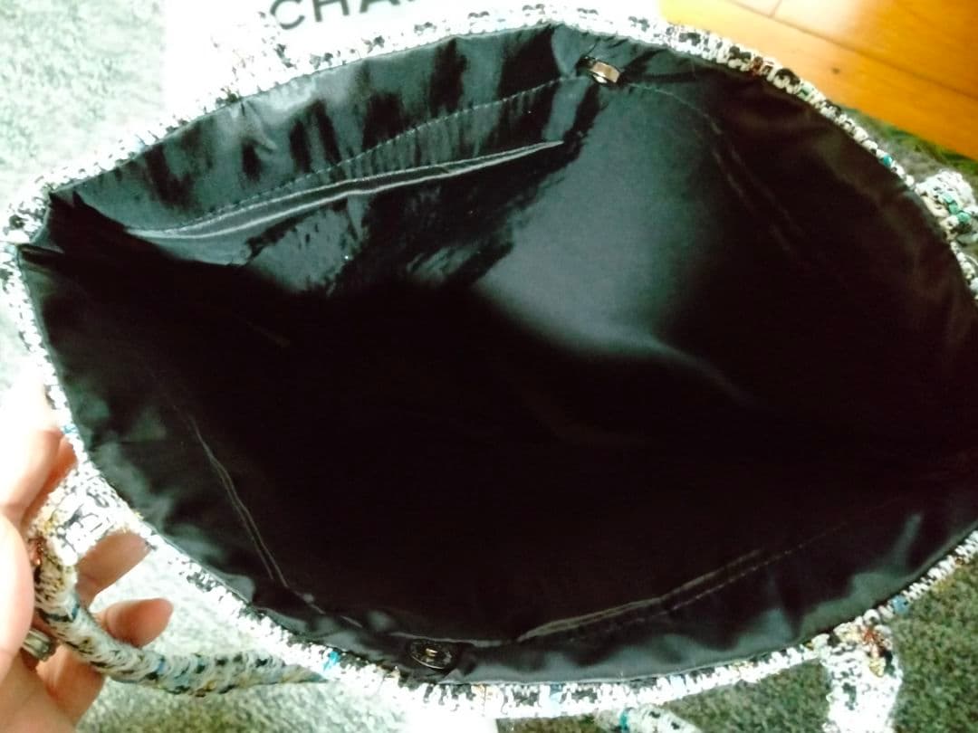 CHANEL ツイードトートバッグ スパンコール