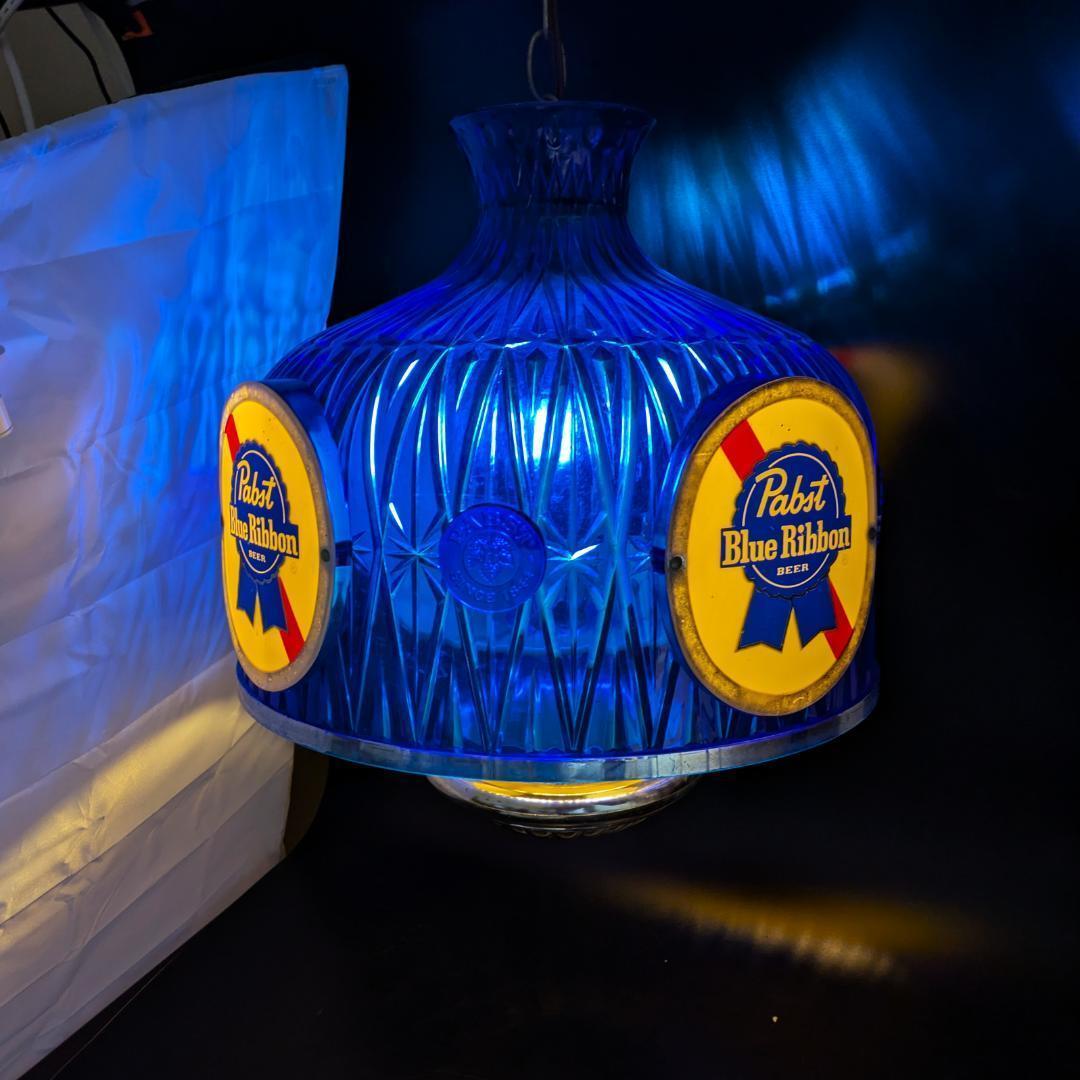 パブストブルーリボン ビンテージ照明 吊り下げライト点灯確認済 エジソン球付