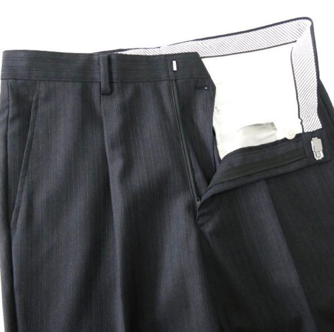 【新品】サヴィルロウ DORMEUIL ウール スーツ YA6 濃灰 紺