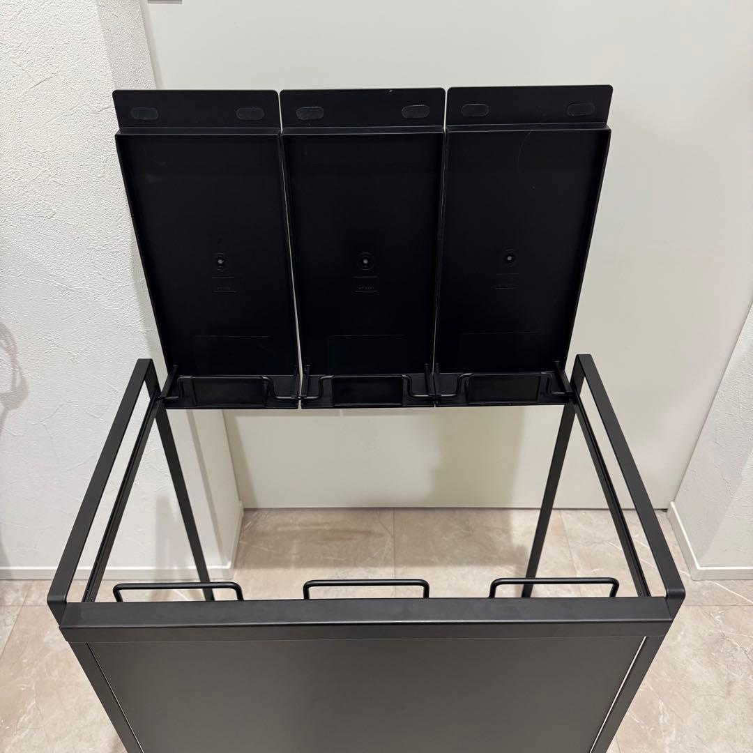 tower 分別ゴミ箱 ブラック キャスター蓋付き　山崎実業