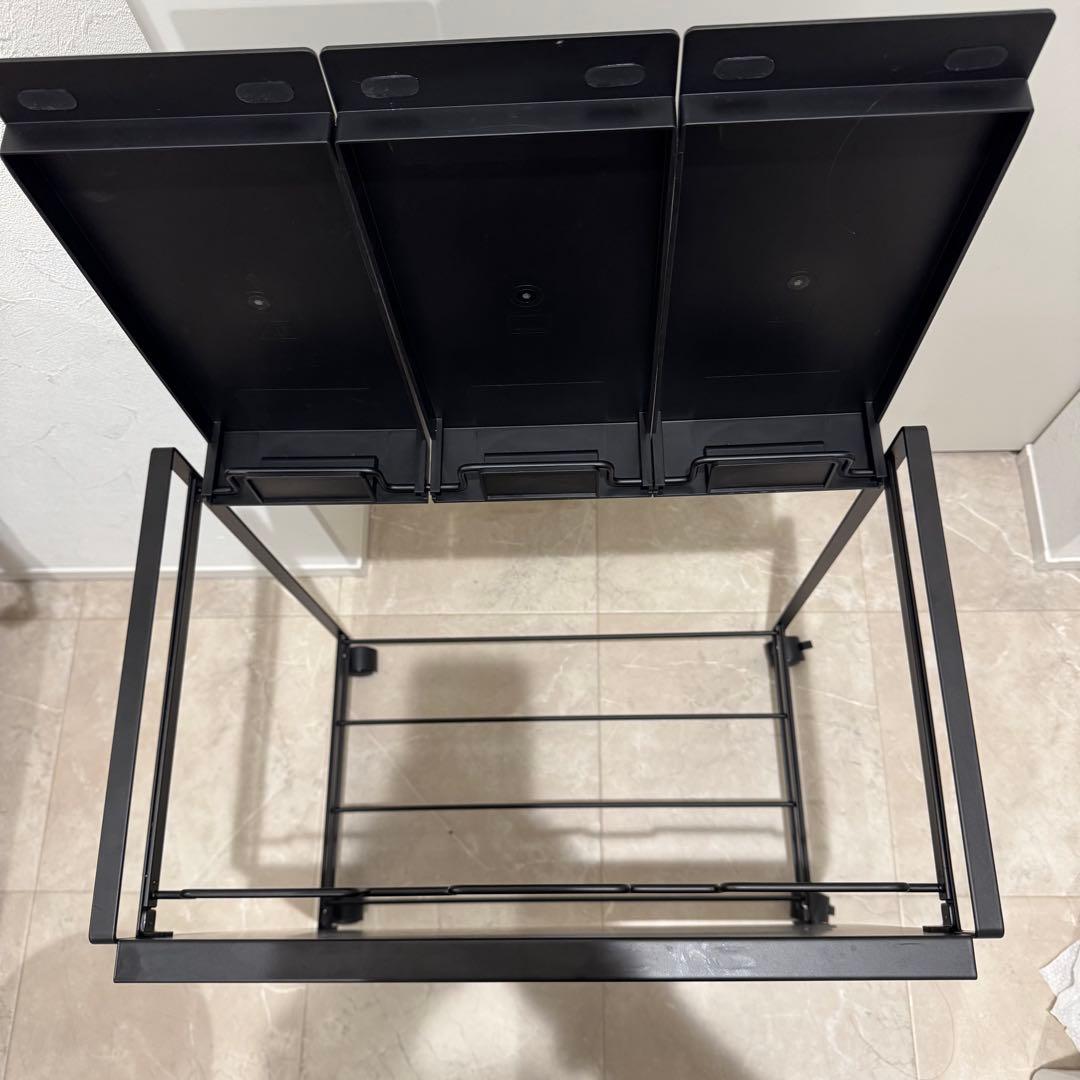 tower 分別ゴミ箱 ブラック キャスター蓋付き　山崎実業