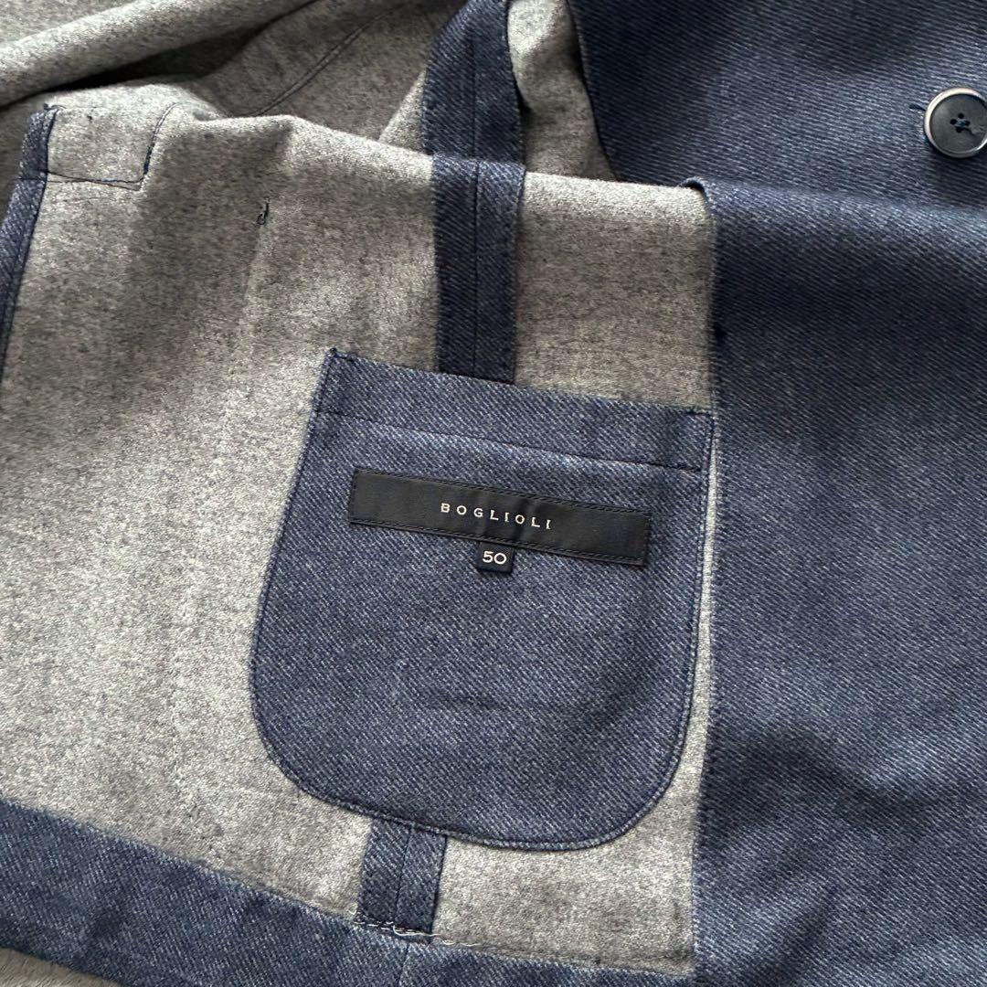 美品 BOGLIOLI テーラードジャケット WIGHT ウール ダブル 50