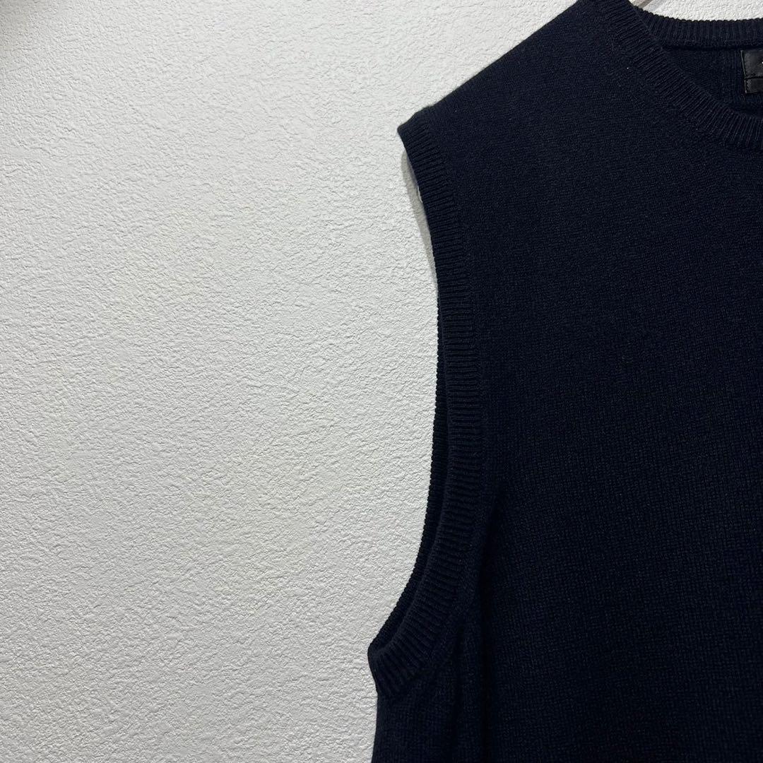 希少 美品 ジルサンダー 上質 ウール デザイン クルーネック ニット ベスト