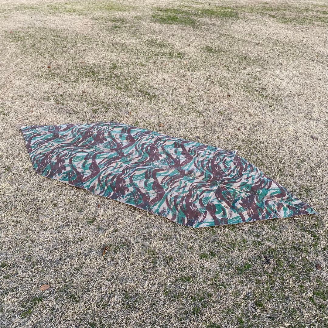 【超レア】フランス軍幕　パップテント　ハーフ　１枚　リザードカモ　ポール・ペグ付