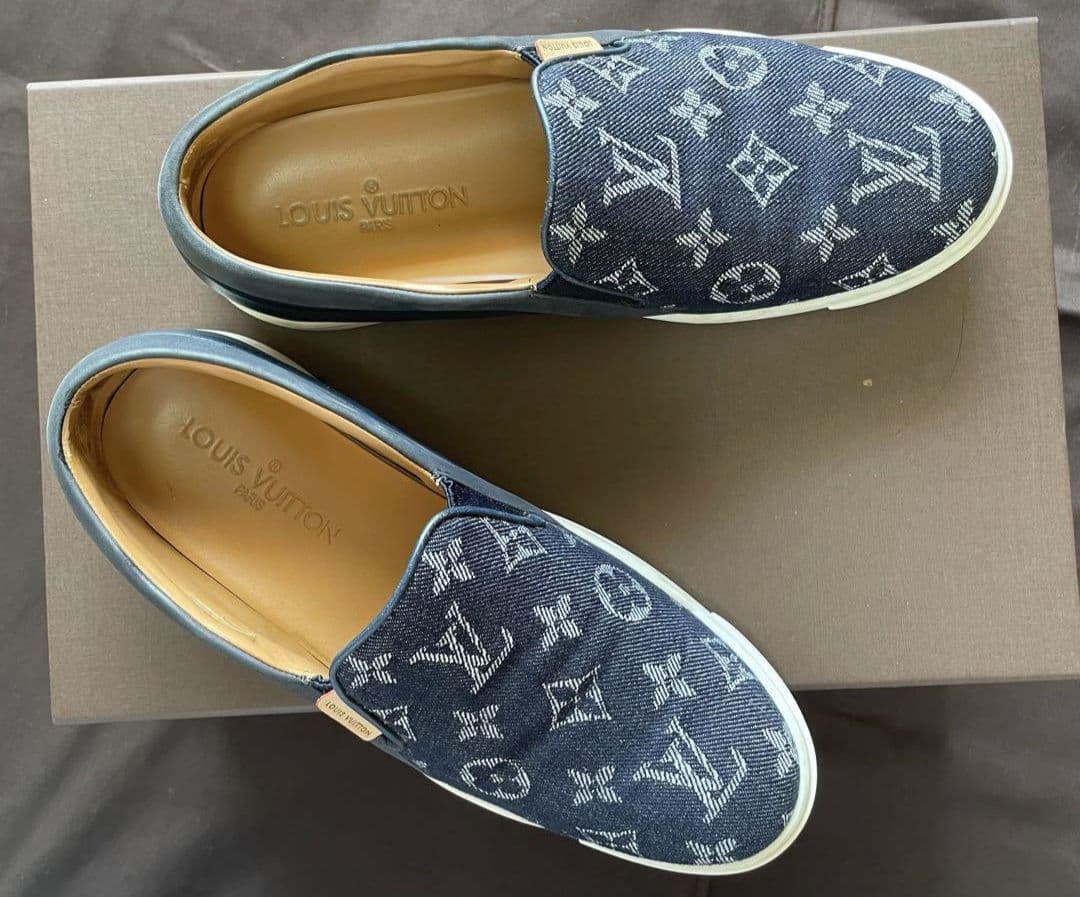 美品 ルイヴィトン スニーカー デッキシューズ 靴 37 1/2