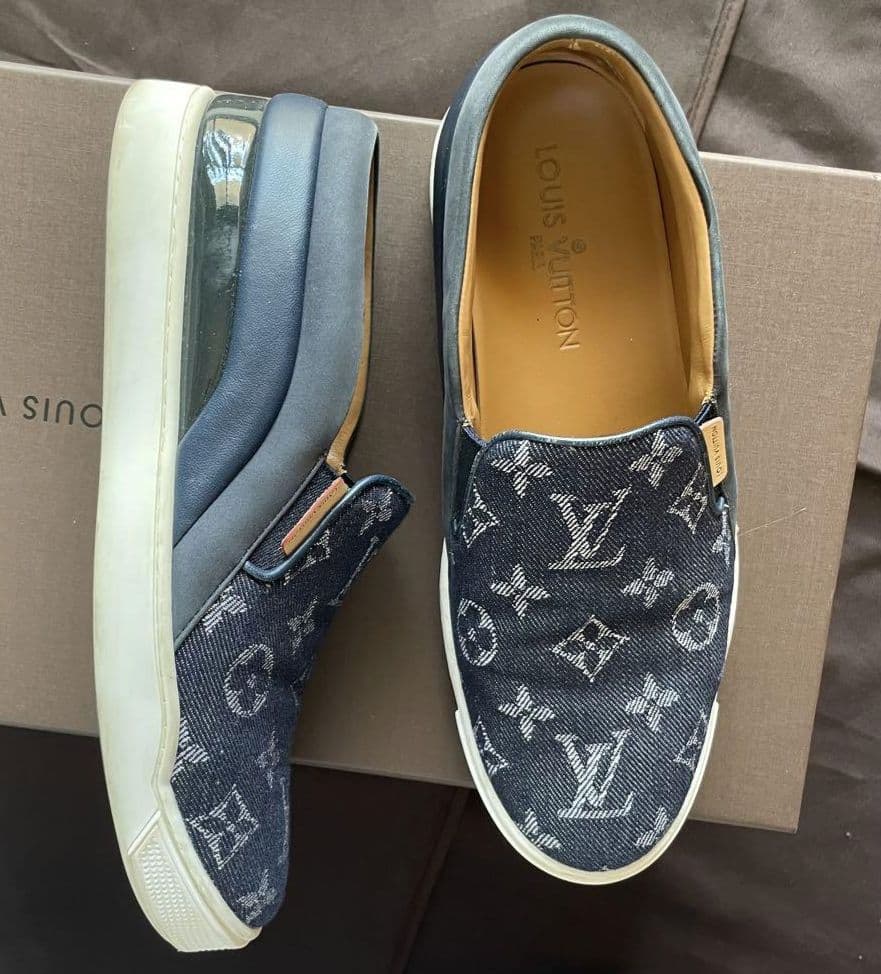 美品 ルイヴィトン スニーカー デッキシューズ 靴 37 1/2