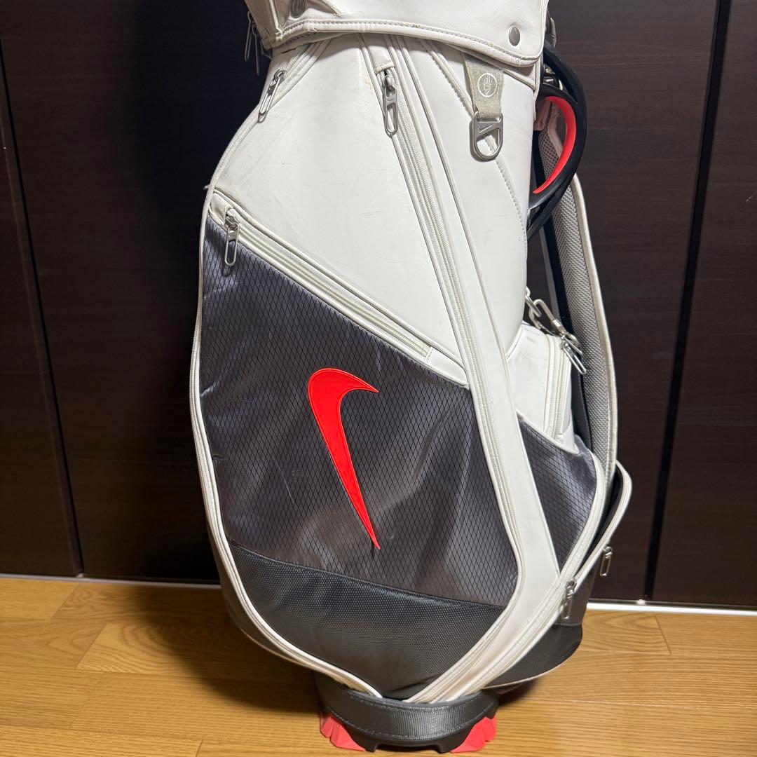 Nike キャディバッグ ゴルフバッグ ホワイト グレー レッド