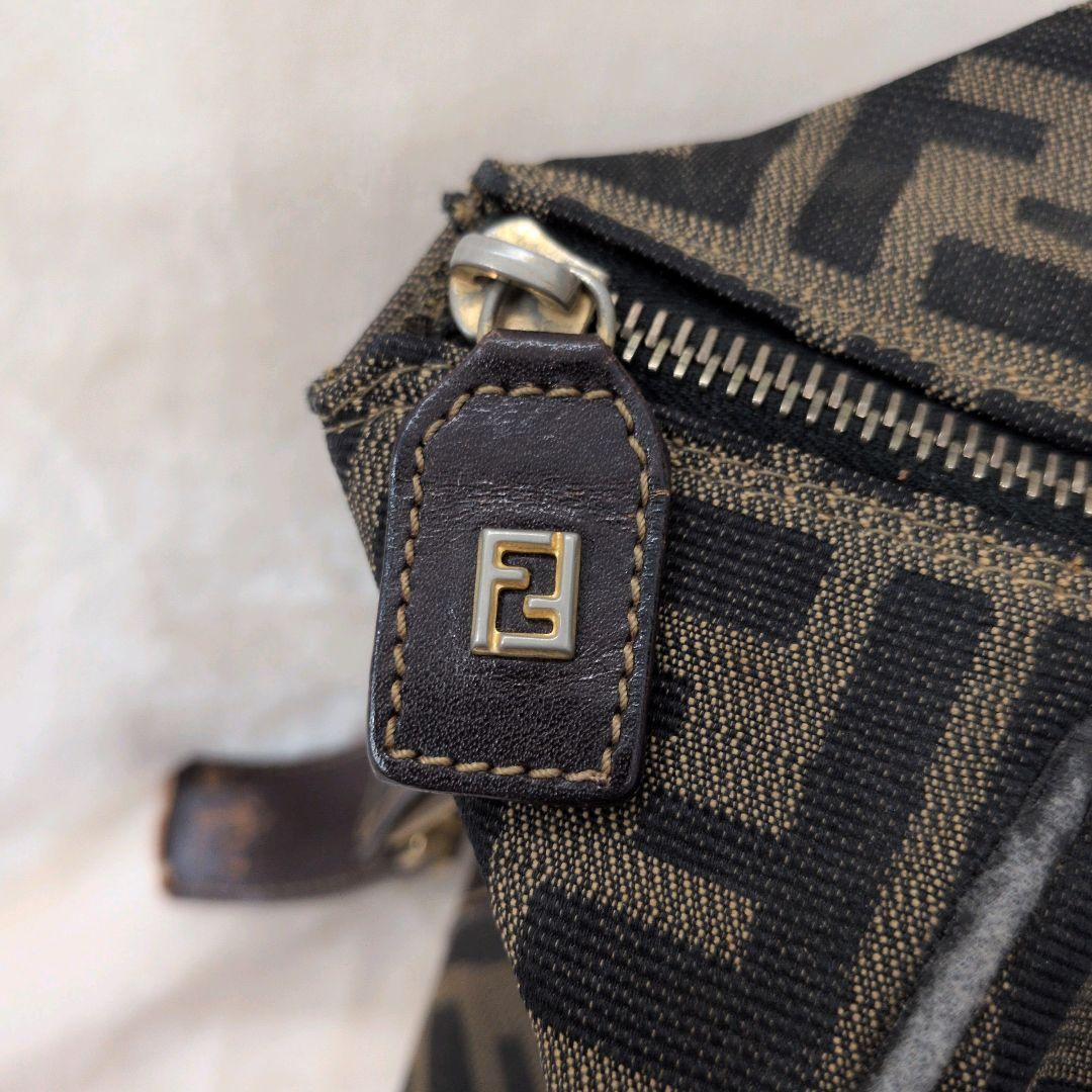 状態難 FENDI フェンディ ズッカ 柄バニティバッグ ブラウン 茶