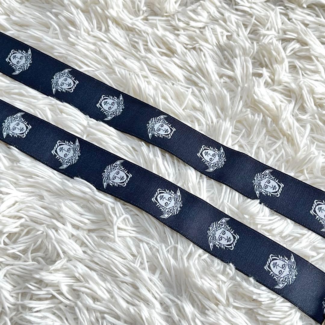 【極美品】ヴェルサーチ　サスペンダー　メデューサ　ゴールド金具　グレカ模様　ゴム