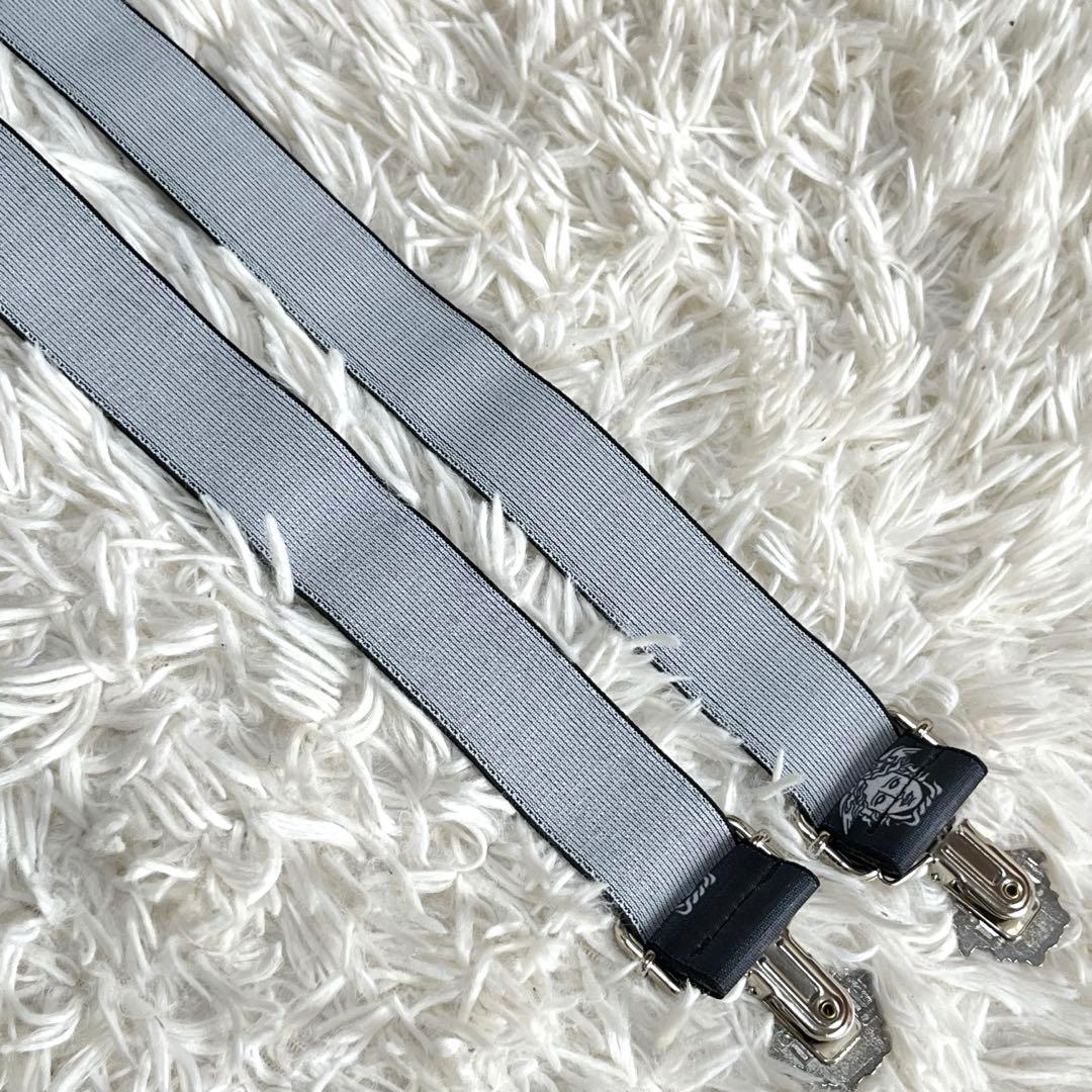 【極美品】ヴェルサーチ　サスペンダー　メデューサ　ゴールド金具　グレカ模様　ゴム