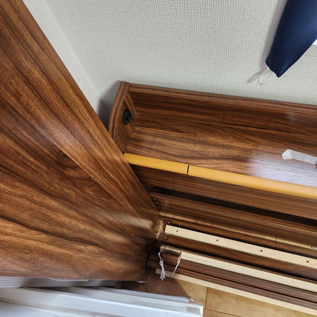 ダブルベッドフレーム【引き出し付】 【電源USBポート付】