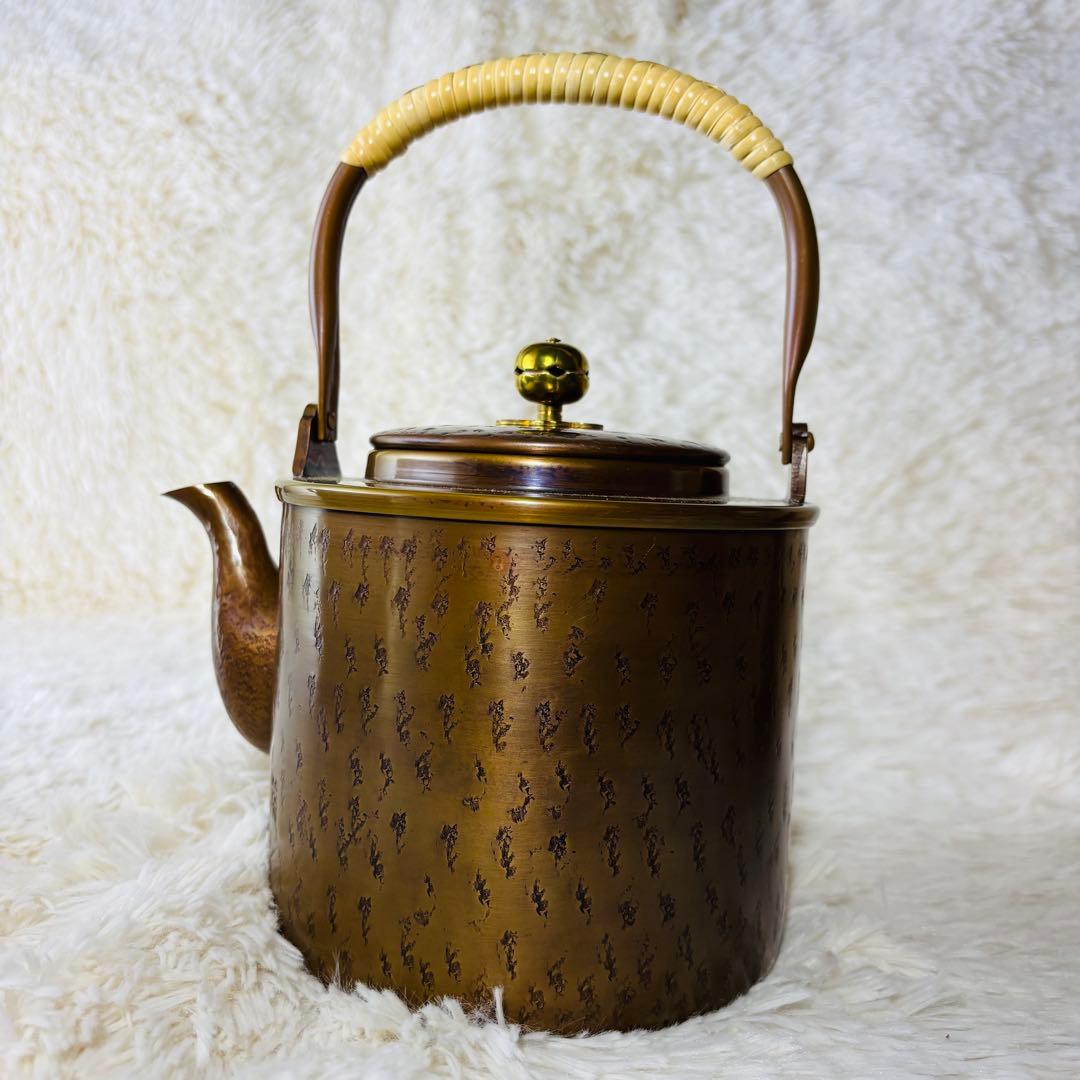 北越堂　湯沸　四代　本間弘　鎚起銅器　共箱　美品　やかん　薬缶　新潟県　燕