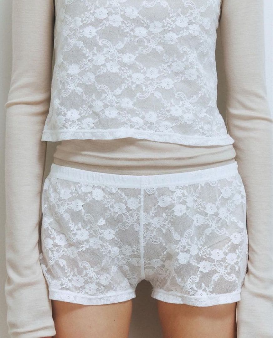 draw drawers レースミニボトム